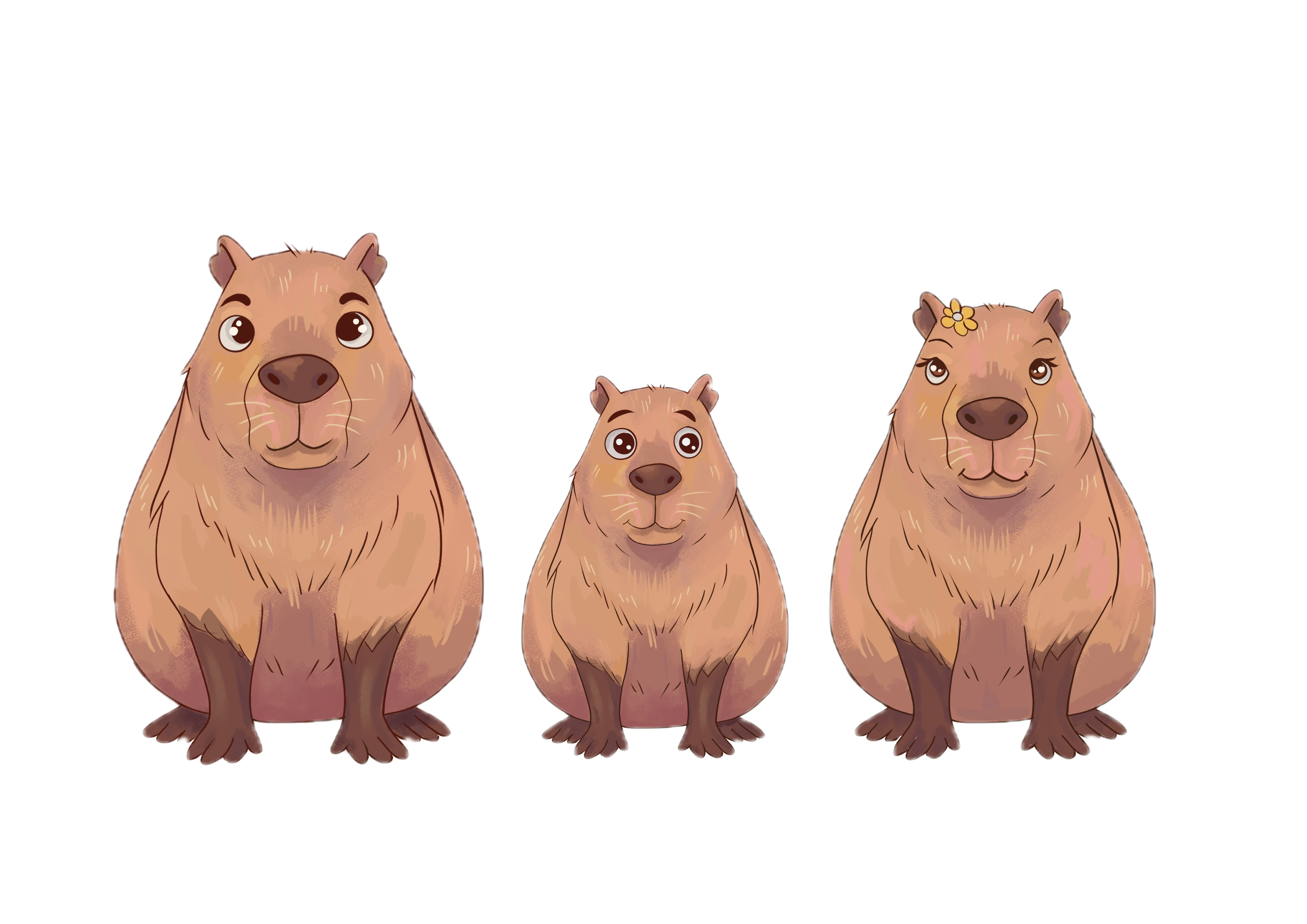 Familia de chigüires: Papelón y su familia